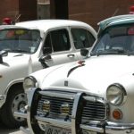 View of VIP Ambassador Car at Parliament House in New Delhi, India