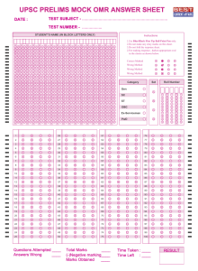 UPSC Prelims OMR Sample Sheet Download PDF Free - Crack UPSC Prelims 2025